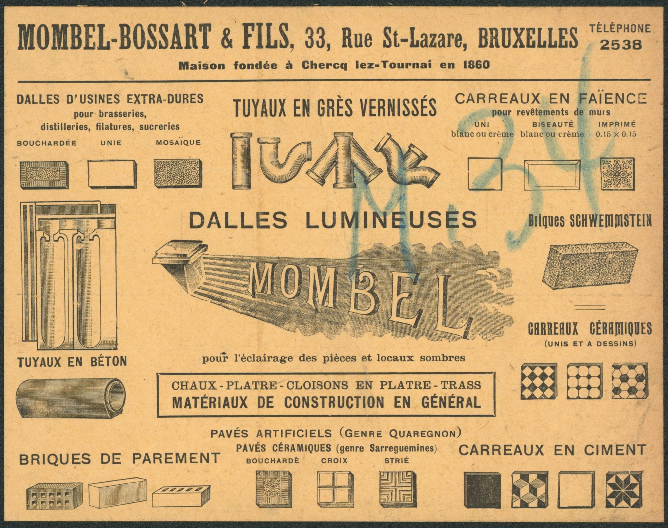 n°81 sur grand imprimé préo BRUSSEL / BRUXELLES 11 (Portland Cement, Ciment) > La Louvière