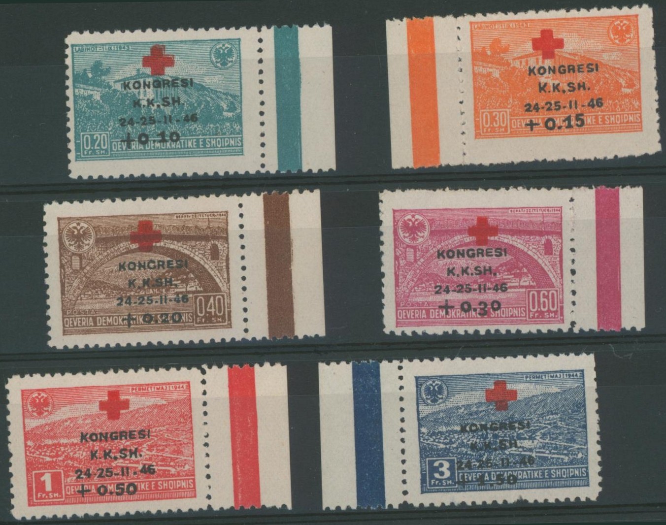 Albanie - Yv n°341/6** + BDF, signé neuf sans charnières (MNH). Croix-rouge, red cross