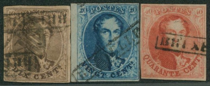 n°10/12 margé annulé par griffe encadré BRUXELLES (ambulant).