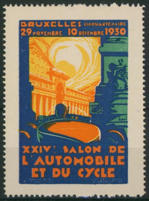Erinnophilie - Bruxelles cinquantenaire XXIVe salon de l'automobile et du cycle (1930)
