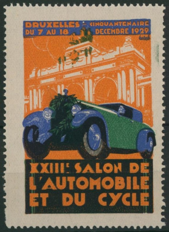 Erinnophilie - Bruxelles cinquantenaire XXIIIe salon de l'automobile et du cycle (1929)