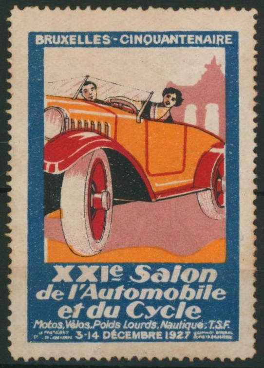 Erinnophilie - Bruxelles cinquantenaire XXIe salon de l'automobile et du cycle (1927)