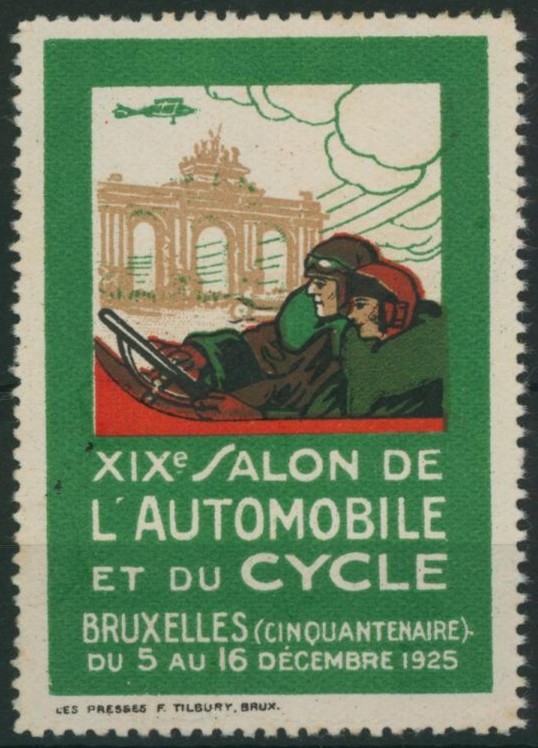 Erinnophilie - Bruxelles cinquantenaire XIXe salon de l'automobile et du cycle (1925)