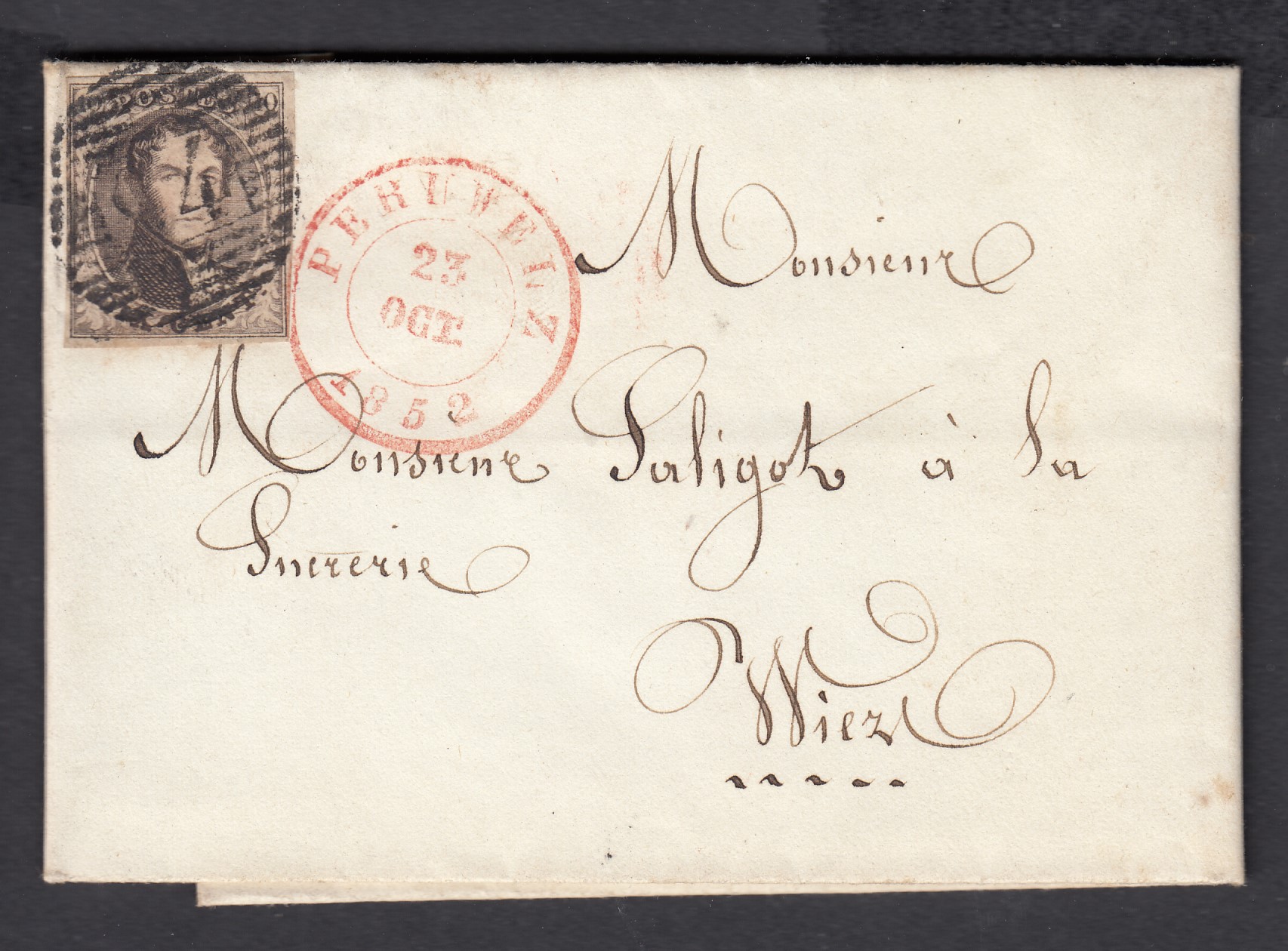 6 margé sur LAC de Peruwelz ( P94 )  le 23 oct.1852 vers Wiers.