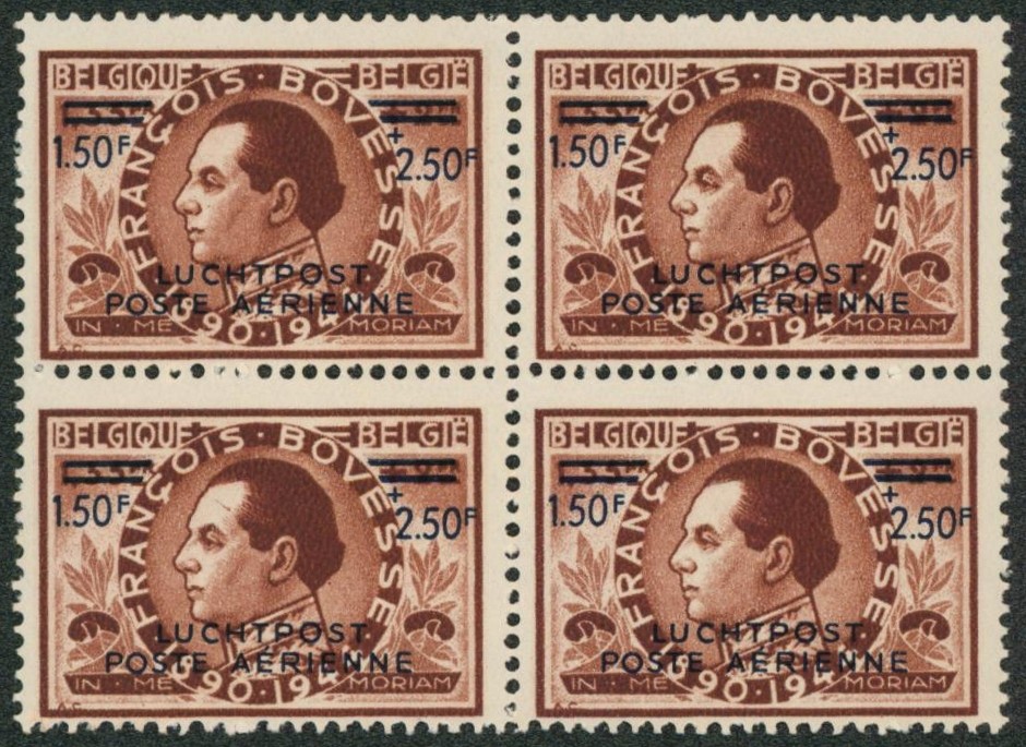PA22A-V2** neuf sans charnières (MNH) bloc de 4 / Variété