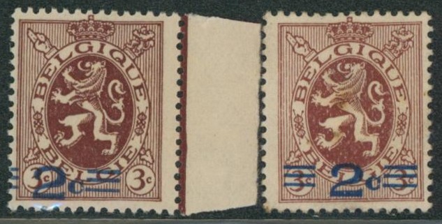 n°315-Cu** neuf sans charnières (MNH) surcharge 2 quasi sur "3". TTB