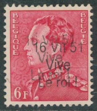 n°848** neuf sans charnières + surcharge privée pour le roi, double surcharge (une droite, une renversée).