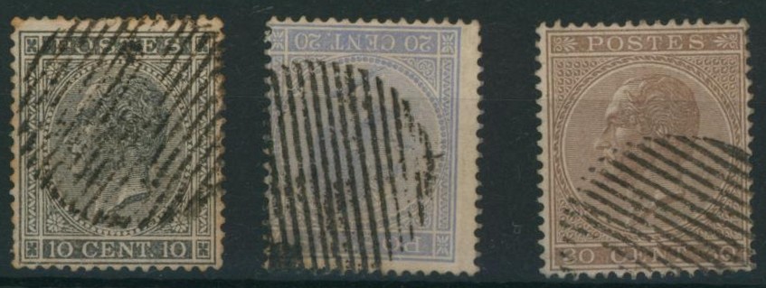 n°17, 18 et 19 oblitération rurale (cachet muet). TB