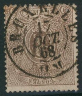 n°25 oblitération double cercle "Bruxelles"