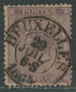 n°21 obl double cercle "Bruxelles" (Luxe). TB et R !